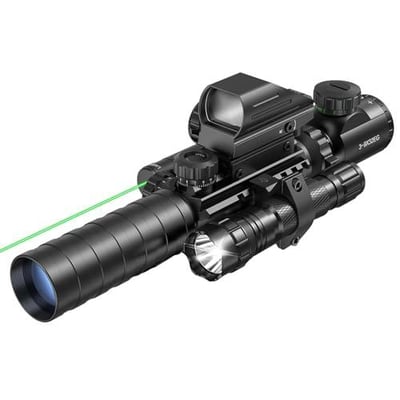 MidTen 3-9x32 Dual Illuminated Scope Optics & 4 Holographic Reticle Red/Green Dot & IIIA/2MW Laser & 20mm Mount - $58.79 w/code "7GVX9YTY" + FREE Shipping