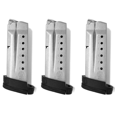 3x Smith & Wesson M&P Shield Magazines 8 Round 9MM - 199360000 – Brewer Tactical Supply - $59.99
