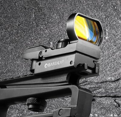 BARSKA Multi-Reticle Electro Reflex Sight Green / Red Reticle with with Picatinny / Weaver Style Base, 1x33mm , Black - $39.72 + FREE Shipping