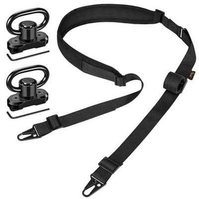 CVLIFE Two Point Quick Adjust Gun Sling with Removable Padded Shoulder Strap with 2 Pack 360° Sling Swivels, Black - $16 w/code "XB678RP2" + FREE Shipping