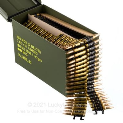 7.62x51 - 147 Grain FMJ M80 - Sellier & Bellot - 500 Linked Rounds - $485