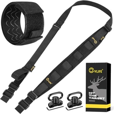 50% off CVLIFE Two Point Sling Quick Adjust Rifle Sling Removable Wide Shoulder Pad Gun Sling with Elastic Sentry Strap and Sling Swivels w/code 2QMET8LO - $11.50 + FREE Shipping