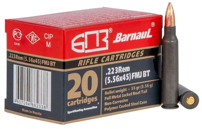 Barnaul .223 Rem 55-Gr. FMJ-BT 20 Rnds - $8.99  ($7.99 Shipping On Firearms)