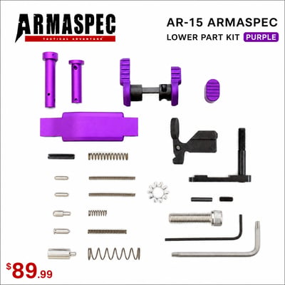 AR-15 Armaspec Lower Part Kit - purple - $89.99 