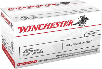 Winchester Ammo USA45AVP USA 45 ACP 230 gr Full Metal Jacket (FMJ) 100 Rd - $0