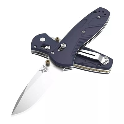 Benchmade 585 Mini Barrage Axis Assist 2.91-Inch Blade Plain Drop-Point Knife (Blue Canyon Richlite) - $189 w/code "FCBM190" (Free S/H)