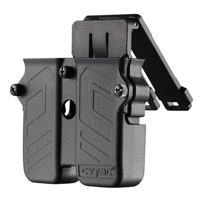 Universal Double Magazine Pouch Fit 9mm 10mm .40 .45 Caliber Dual & Single Stack Magazines, Black - $25.99 + FREE Shipping
