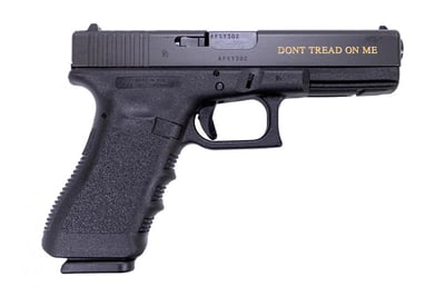 Glock 17 Gen3 9mm Pistol with Gadsen Snake and Dont Tread on Me Gold Engraving - $612.99  ($7.99 Shipping On Firearms)