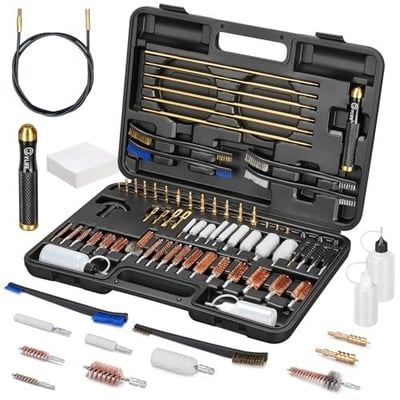 40% off CVLIFE Gun Cleaning Kit, Rifle Cleaning Kit with Gun Cleaning Rods Brass Jags Bronze Brushes and Cotton Mops, Gun Cleaning Set Fit .17 to 12GA w/code AZTCOMLZ - $41.99 + FREE Shipping