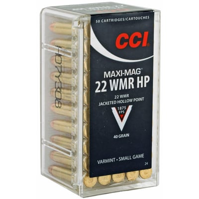 CCI 0024 Varmint MaxiMag 22 WMR 40 GR JHP 50 Rounds - $11.69
