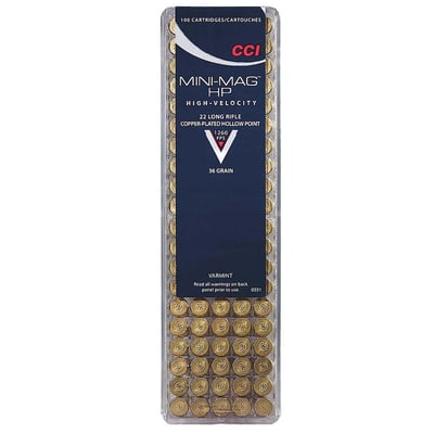 CCI Varmint Mini Mag 22LR 36 GR CP HP 100 Rounds - $7.78 