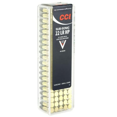 CCI 0056 Small Game Subsonic 22LR 40 GR HP 100 Rounds - $8.99 