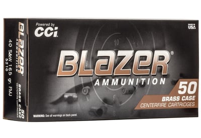 CCI Blazer Brass 40 S&W 165 GR FMJ 50 Rounds - $12.06