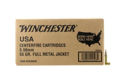 Winchester Ammo WM1931000 USA 5.56x45mm NATO 55 gr Full Metal Jacket (FMJ) 1000 Bx/ (Value Pack) - $519 (FREE Shipping over $50)
