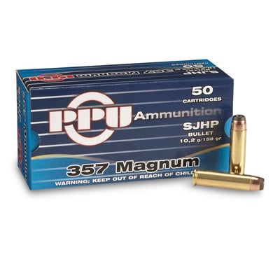 PPU, .357 Magnum, Jacketed Flat Point, 158 Grain, 50 Rounds - $17.09 (Buyer’s Club price shown - all club orders over $49 ship FREE)