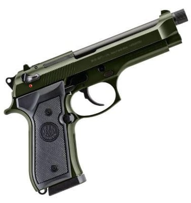 Beretta 92FS OD Green 9mm 15rd 4.9" Threaded Barrel Cerakote Exclusive Series Full Size Pistol - $599.99