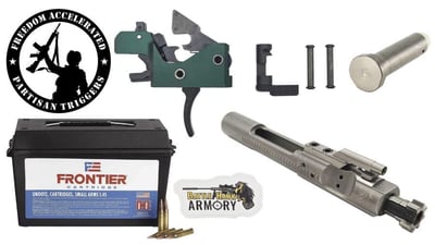 Partisan Triggers Disruptor Forced Reset Trigger Starter Kit w/ H2 Buffer, Nickel M16 BCG, & 200 rds of .223 Ammo - $488.88 