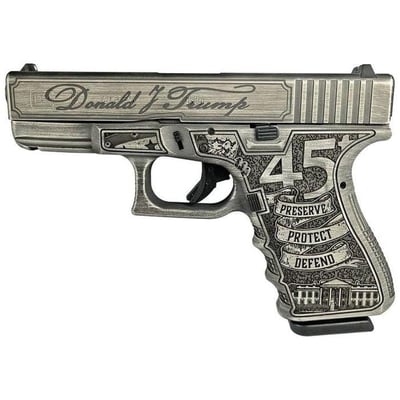 Glock G19 Gen3 Custom Trump 2024 Compact 9mm 4.02" 15rds, Gray - $499.99 