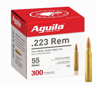 Aguila 223 Remington 55gr FMJ Bulk Pack Ammo, 300rds - $119.99 