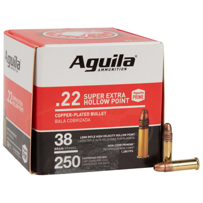 Aguila 22 Long Rifle 38gr Copper Plated Hollow Point 250 Rounds - $13.99  (Free S/H over $49)