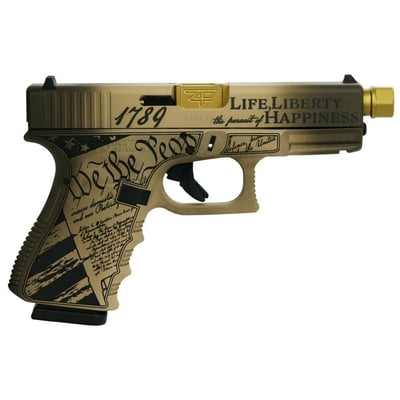 Glock G19 Gen3 Custom Constitution Compact 9mm 4.60" barrel 15rds, Flat Dark Earth/Black - $799.99 