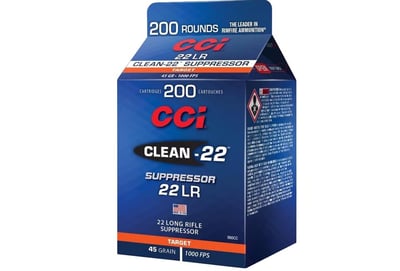 CCI 22 LR Suppressor Clean-22 Blk 45Gr LRN 200rd - $28.99