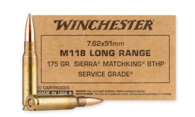 Winchester Service Grade 7.62x51mm NATO 175gr Sierra MatchKing Boat Tail Hollow Point 20 Rounds - $36 (Free S/H)
