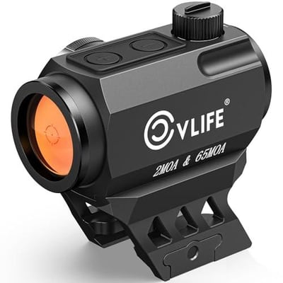 CVLIFE Multi-Reticle 2 MOA Dot & 65 MOA Circle Motion Awake 50K Hours Battery Life IPX7 Waterproof with Absolute Co-Witness Riser & Low Mount for 21mm Picatinny - $56 w/code "X42Z4UZE" + FREE Shipping