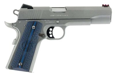 Colt Mfg 1911 Competition 70 Series 45 ACP 5" 8+1 Stainless Steel Blue G10 w/Logo Grip - $873.98 