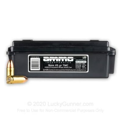 Ammo Inc 9mm 115 Grain TMJ 200 Rounds in Field Box - $155