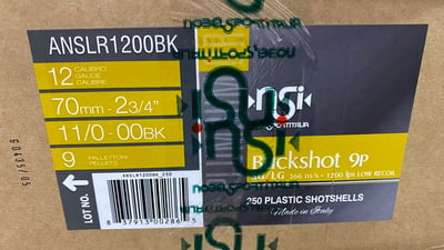 Nobel Sport Italia 12 GA 2-3/4 00 Buck 12 Pellet Case of 250 Buckshot - $159