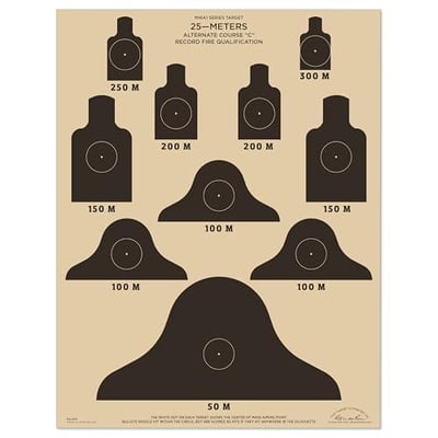 Rite in the Rain Weatherproof 25m Alt C Qualification Targets, M16A1, 17" x 22", 10 Tan Rite in the Rain Tactical Targets per pack (No. 9127X) - $20.13 + FREE Shipping