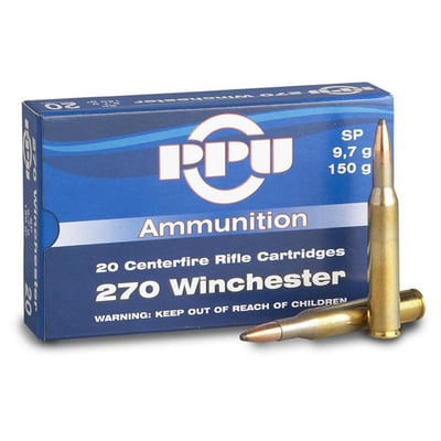 PPU .270 Win. 150 Grain SP 20 rounds - $21.37 (Buyer’s Club price shown - all club orders over $49 ship FREE)