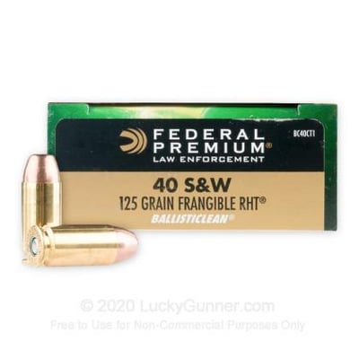 Federal LE Ballisticlean 40 S&W 125 Grain RHT Frangible 50 Rounds - $27.00