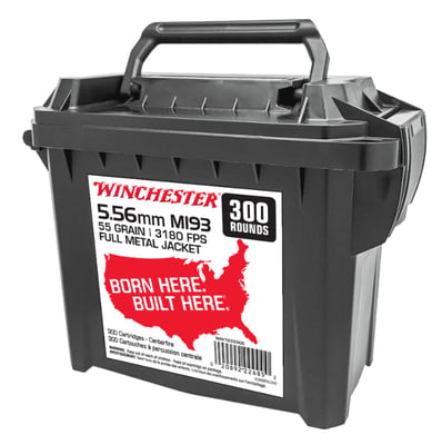 WInchester 5.56mm M193 55gr FMJ 300rds Plastic Ammo Can - $149.99 