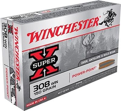 Winchester Super-X Ammunition .308 Win 150gr Power-Point 20 Rounds - $19.99 