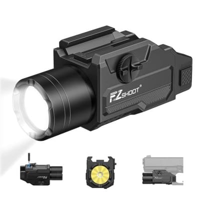40% off 1,500 Lumen Pistol Light, Rechargeable WeaponLight for Glock/1913 Gun Light, Handgun Light, 15,500 Candela, Strobe Mode, Fits Glock and Picatinny Rails, Bright White Beam, Quick USB Charging w/code 3MJPTDQV - $17.99 + FREE Shipping