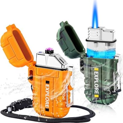 LcFun 2 Pack Waterproof Lighters USB Rechargeable Electric Dual Arc Plasma Lighter, Survival Gear - $9.99 + FREE Shipping