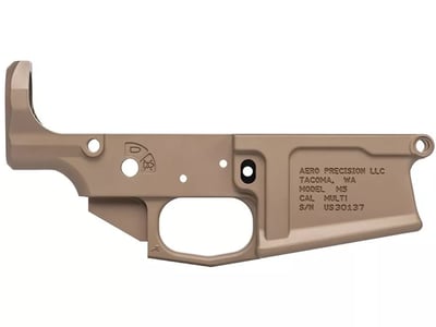 Aero Precision AR 308 M5 Stripped Lower Receiver Set .308 Win/7.62 NATO Aluminum FDE Rounds - $119.99 + Free Shipping 