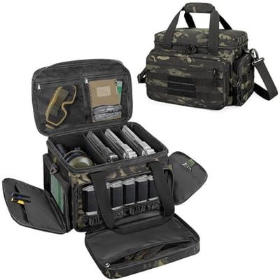 DSLEAF Tactical Gun Range Bag for 4 Handguns, Pistol Shooting Range Bag with 6X Magazine Slots and Extra Pockets for Ammo and Essentials - $39.99 + FREE Shipping