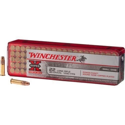 Winchester Super-X Power-Point .22 Long Rifle 40 Grain Plated Power Point 100 rounds - $11.99 (Free S/H over $50)