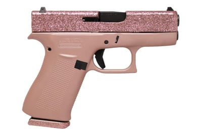 Glock 43X 9mm Pistol with Rose Gold Glitter Slide and Colored Frame - $475