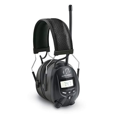 WALKER'S Digital AM/FM Radio Muff - 25dB Noise Reduction Rating Hunting Shooting Hearing Protection Electronic Earmuffs w/ Radio, MP3/CD Player Jack, 2 AAA Batteries Included - $33.84 + FREE Shipping