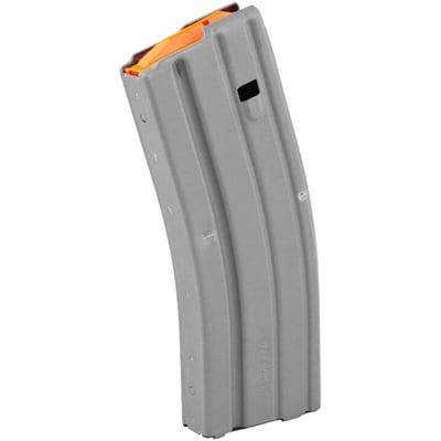 DURAMAG Gray Aluminum 5.56/.223 10/30 Magazine - Orange Follower - $12.95 
