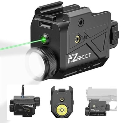 39% off 800 Lumens Laser Light Combo for Pistol Rechargeable, Pistol Flashlight with Slidable Rail Compatible with Glock and Picatinny Rail, Gun Light with Green Laser Beam w/code HWOURIGY - $18.39 + FREE Shipping