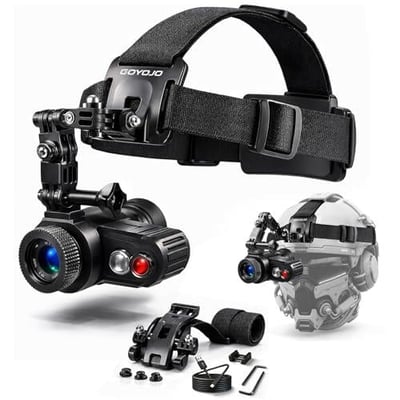 Head-Mounted Night Vision Monocular Goggles with Elastic Head Strap, Default 7X Magnification, Digital Infrared NVG Equipment 1148FT Range with 1.54in HD Screen, Rechargeable - $79 + FREE Shipping