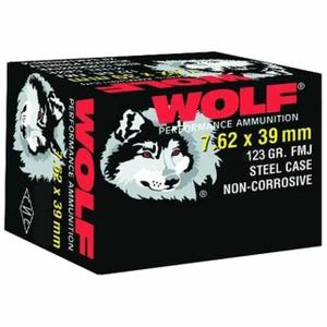 Wolf Ammunition Performance 7.62x39 Ammunition 123 Grain Bi-Metal FMJ Steel Case - 20 Rounds - $8.99 
