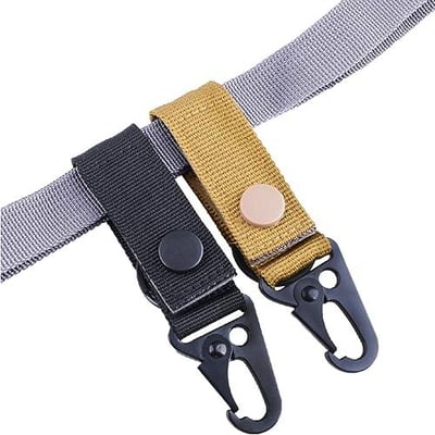 Azarxis Tactical Molle Key Ring Chain Gear Clip Key Keeper Keychain Nylon Belt Key Holder Carabiners Hanger Buckle Hook (Black, Green - Pack of 2) - $5.49 + FREE Shipping