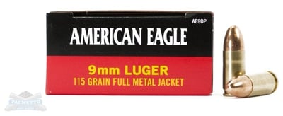 American Eagle 9mm Ammunition 115gr FMJ 50rds - $16.99