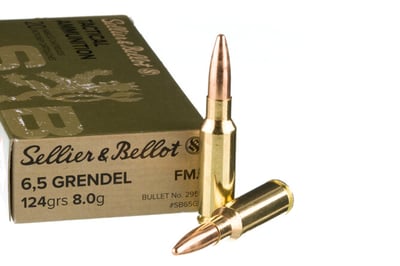 Sellier & Bellot 6.5 Grendel 124 Grain FMJ Ammo Rifle Ammo - 600 Rounds - $399.95 (FREE Shipping over $50)